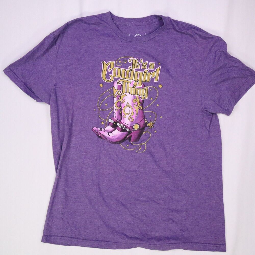 Purple Cowgirl t-shirt Women's Size XL State Life